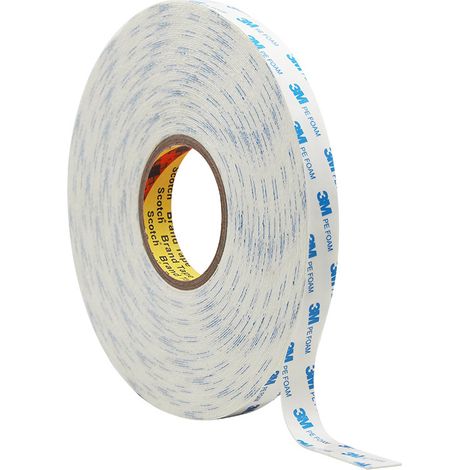 Ruban adhésif double face en mousse - Ruban adhésif double face - Ruban adhésif - Ruban adhésif double face imperméable - Ruban adhésif en polyéthylène - Blanc - 300 x 1 cm (1/5)