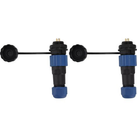 2 Pièces Connecteur Aviation SD16 Étanche IP68, Prise Femelle et Socle Mâle SD16 4 Broches, Filetage G3/8 avec Écrou Arrière (1/5)
