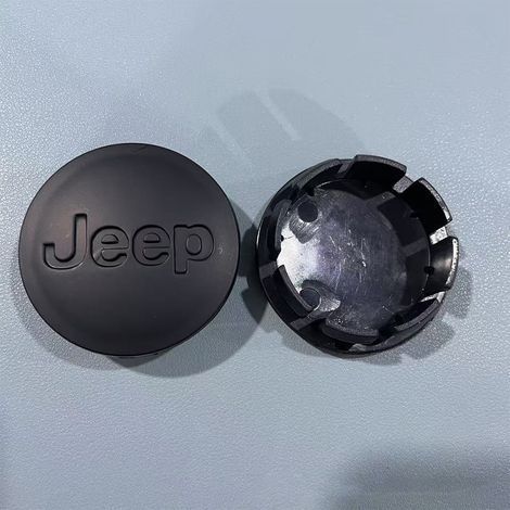 55-mm-Radkappen für Jeep Compass, Cherokee und Patriot – Radnabenkappen, Felgenschutz, Gummizubehör, 4-teiliges Set – Mattschwarz (1/2)