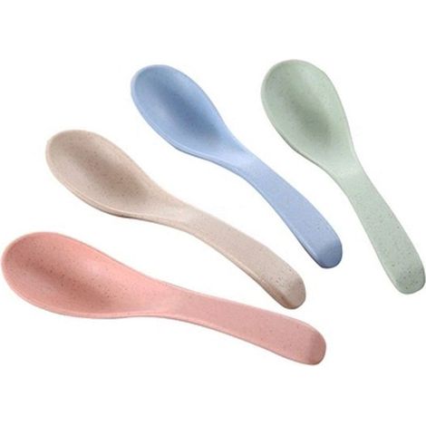 Cucharón para sopa, cuchara apta para microondas y lavavajillas, juego de 4 cucharas europeas de 15 cm, apto para niños o adultos. (1/2)