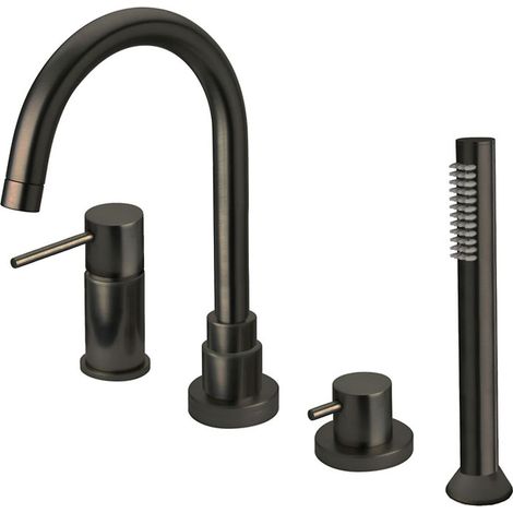 Mitigeur bain douche 4 trous sur table Cox Noir mat