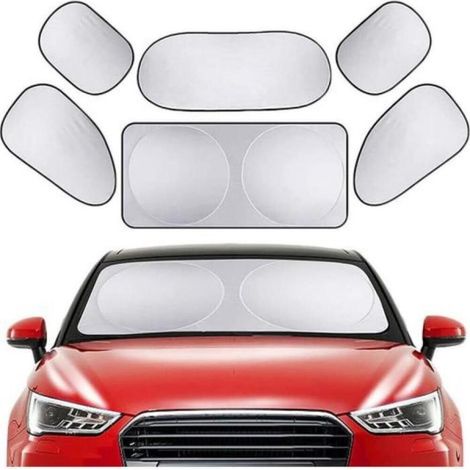 Kit pare-soleil auto avant latéral arrière 150x70cm, bloque UV chaleur, protection thermique pour voiture (1/5)
