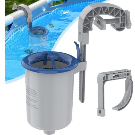 BUNTHAUS Skimmer de surface pour piscines hors sol, support mural pour accessoires d'entretien de piscine pour piscines gonflables, piscines tubulaires et à cadre en métal, panier de skimmer flottant (1/5)