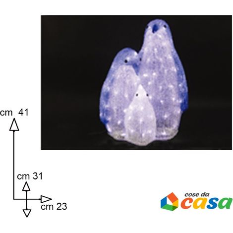 Pinguini con luci per decorazioni esterne addobbi natalizi natale negozi vetrine (1/3)