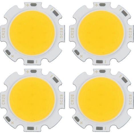 ampoules LED COB rondes de 5 W, ultra-lumineuses, blanc chaud, 15-17 V CC (1/4)