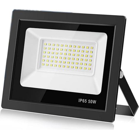 Projecteur Led Exterieur - 50 W - 6500 K - 5000 Lm - Angle De Diffusion 100° - Ip65 - Pour Jardin Garage Façade