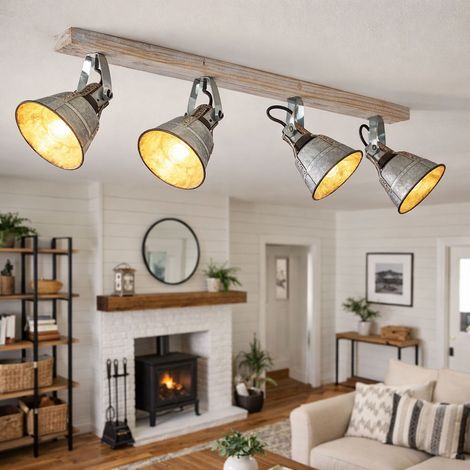 VINTAGE Decken Lampe Ess Zimmer Beleuchtung Spot Leuchte verstellbar im Set inkl. LED Leuchtmittel