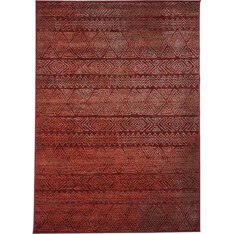 Tapis berbère motif ethnic 80x150 rouge LYN1 CHILA