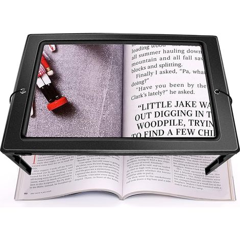 Verbesserte 5-fache Leselupe mit 50 hellen LEDs und freihändigem Klappständer. Beleuchtete Lupe für Senioren, Bücher, Schmuck, Arbeit, Nähen und Sehschwäche.