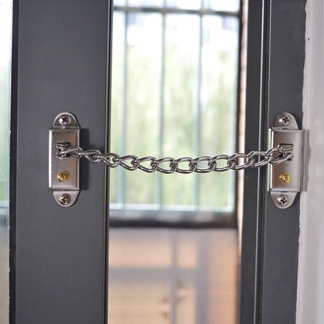 Türkettenschloss aus Edelstahl mit Kindersicherung gegen Diebstahl für Fenster aus Aluminiumlegierung (1/5)
