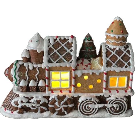 Figur Lebkuchenzug 18 x 10 x 25 cm braun Weihnachtsfigur