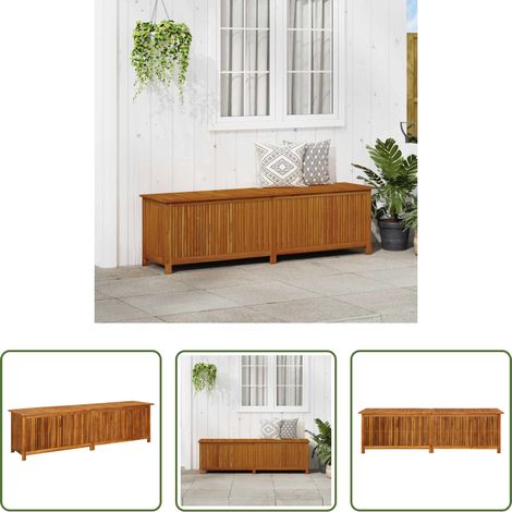 Rangement de jardin - Boîte de rangement de jardin 200x50x58 cm Bois d'acacia solide (1/5)