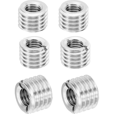Insert Fileté Métal Manchon Réducteur d'Écrou, M14x M8x10mm 6 Pcs (1/5)