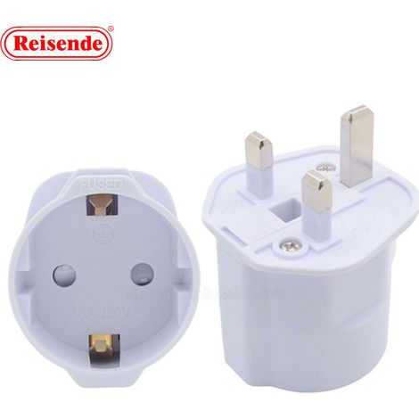 2 Reiseadapter, kompatibel mit britischen Steckern – Reiseadapter für europäische Stecker – Weißer Reiseadapter