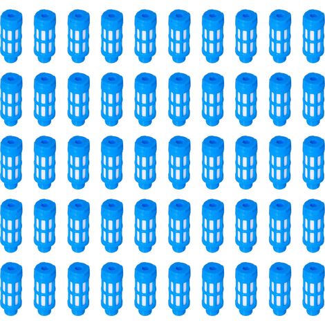 Silencieux pneumatique en plastique bleu, régulateur de débit d'air pour compresseur, raccord d'échappement silencieux PSU-01, lot de 50 pièces. (1/5)