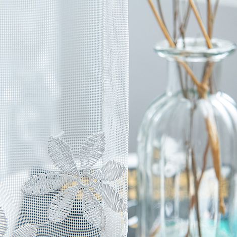 Voile de fenêtre en polyester pour chambre et salon, blanc, décoration intérieure (1/5)
