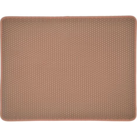 Tapis Litière Chat Bac à Litière pour Chats, Imperméable Non Toxique EVA,Double Couche en Nid d'abeille Design (3045cm, Marron) (1/5)