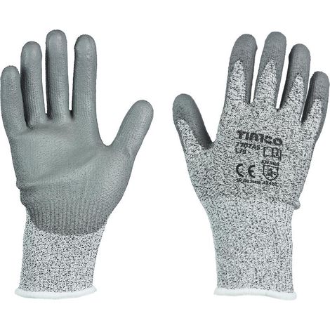 TIMCo High Cut Gloves PU Coated HPPE Fibre With Glass Fibre Size Large