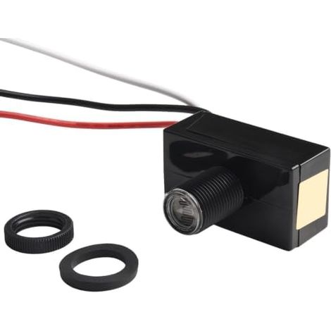 Photocell Capteur de lumière, interrupteur crépusculaire pour éclairage extérieur, IP65 résistant aux intempéries, marche/arrêt automatique, LED et ampoules à incandescence, 240 VAC, 500 W, noir (1/4)