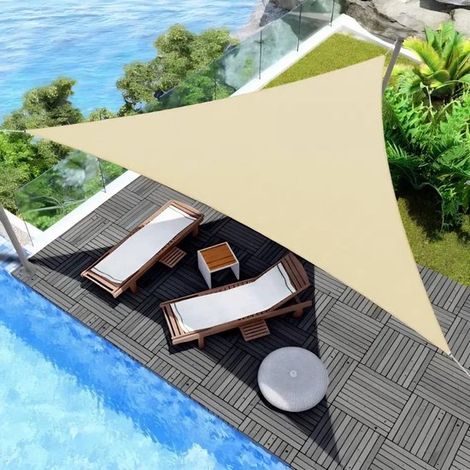Dreieckiger Sonnenschutz für Terrasse, wasserdichtes und UV beständiges Gewebe für Garten, Veranda, Balkon und Hinterhof UV schützende Außenabdec (1/5)