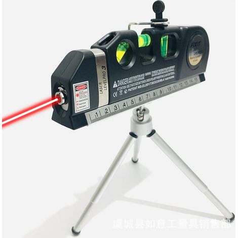 4-in-1-Wasserwaage mit Kreuzlinien, 23 cm langes Maßband, Multifunktionslineal, klein und batteriebetrieben, 45° vertikal und horizontal, selbstnivellierend