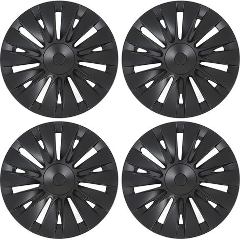 4Jantes Enjoliveurs 19 Pouces Noir Mat Sportif Cache-Moyeux Remplacement Tesla Model Y 2020-2023 (1/5)