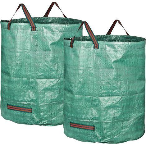 2 pièces Sac à déchets, Sacs de jardin réutilisables avec poignées, tissu industriel pour feuilles et débris, 272 L (1/5)