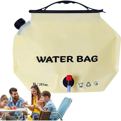 Sac de Stockage d'eau,Conteneur de Stockage d'eau Portable  Anti-Fuites 8L Léger Compact Pliable Multi-Usage pour Voiture Caravane Extérieur Camping Randonnée Maison Jardin (1/5)