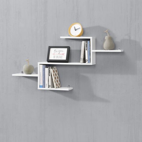 Étagère Murale Flekkefjord 104 x 15 x 50 cm Blanc [en.casa] (1/5)