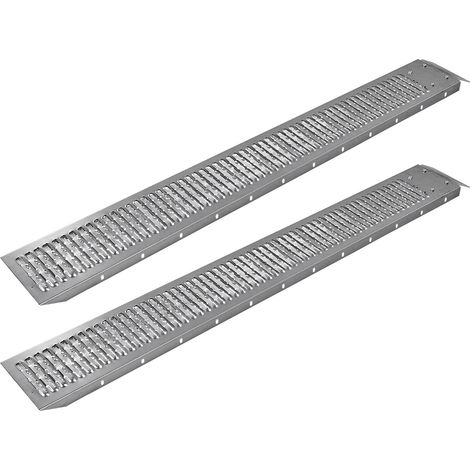 Stahl Rampe 400 kg (1 Paar) 189x22,6 cm Auffahrrampe Auffahrschiene Verladerampe (1/5)