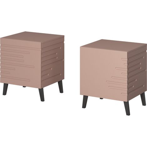 Table de chevet design rose mat x2 Max (1/3)