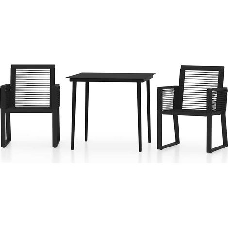 Maison Exclusive - Set Mobili da Pranzo per Giardino 3 pz Nero (1/5)