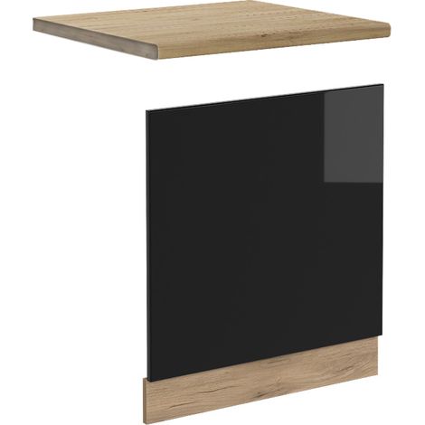 Pannello frontale R-Line, Nero lucido, 60 cm , PL Rovere, Vicco
