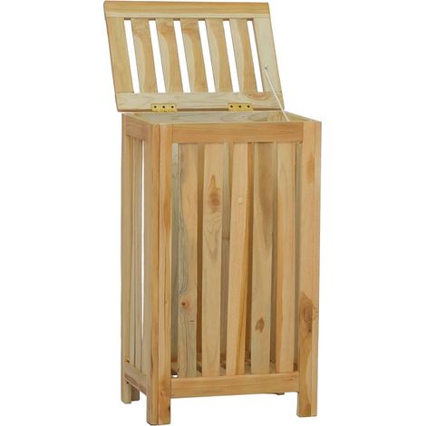 Bac à linge 35x25x60 cm bois de teck massif