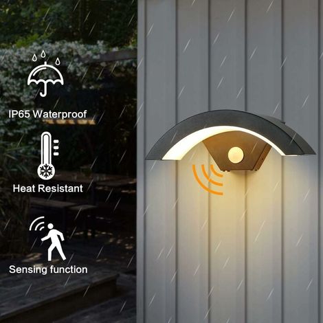 Applique LED Extérieure avec Détecteur de Présence, Anthracite 24W 980lm 3000K, Projecteur Murale Aluminium IP54, Éclairage de Façade pour Maison et Villa (1/5)