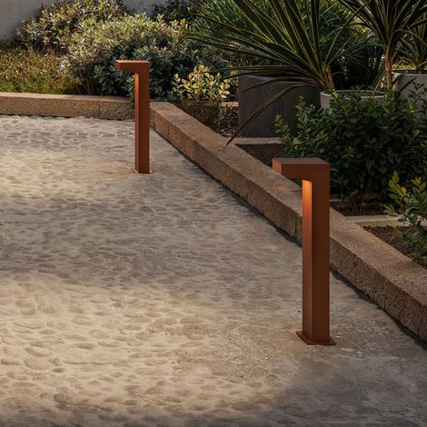 Forward Borne Lumineuse À Led Asimétrique Pour Extérieur, Structure En Aluminium Noir, 13W 3000K, Hauteur 50 Cm, Idéale Pour Allées Et Jardins