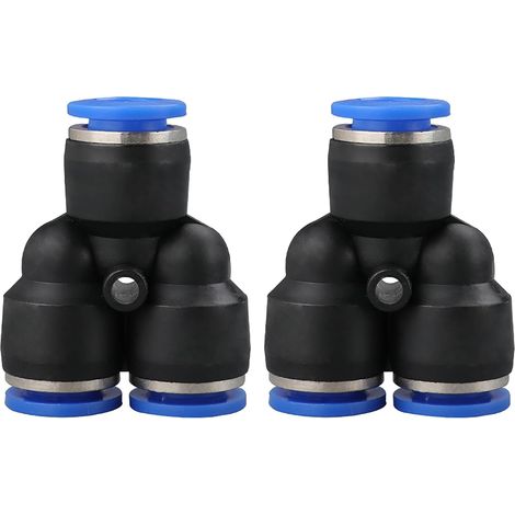 Connecteur pneumatique 2PCS coude/droit/type Y/T-Type/Réducteur de tube d'air pour la connexion rapide tuyauterie d'air, outils pneumatiques (réduction du raccord 10 mm à 8 mm) - Y-Type Fitting 8mm (1/5)