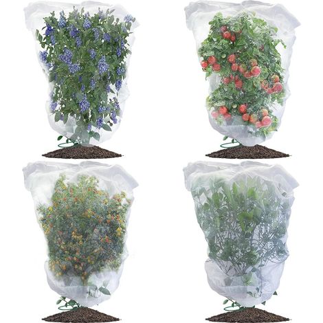 Evoio Vogelschutznetz für Garten, Heidelbeersträucher, Obstbäume, Pflanzenschutznetze mit Kordelzug, 4er-Pack, 1,4 x 1,8 m, Sträucher, Tomaten, Erdbeeren, Beeren (1/5)