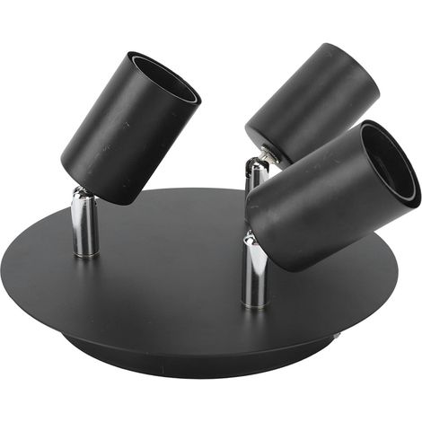 Support de spot de plafond à 3 têtes pivotant, douille E27 pour rail d'éclairage, idéal pour la cuisine et la chambre (85-265 V). (1/5)