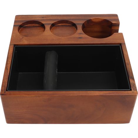 Großformatige Kaffeetampfbox mit integrierter, herausnehmbarer Restschale, rutschfester und fingerabdruckabweisender Unterseite. (1/4)
