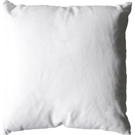 Coussin déhoussable 40 x 40 cm LOLA 100% coton coloris BLANC