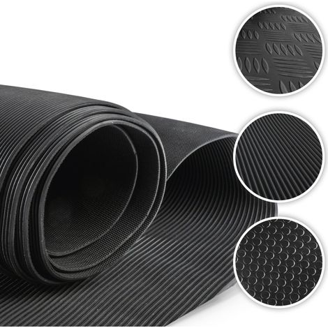 Gummimatte Saturn, zuschneidbare Meterware feinripp 100x250 cm schwarz (1/5)