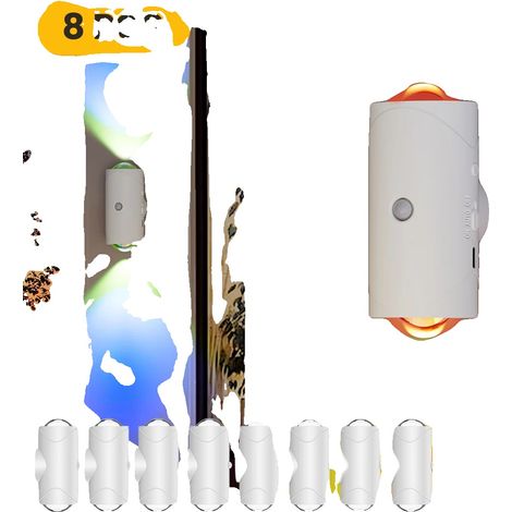 8 luces nocturnas recargables con sensor de movimiento, que cambian de color, blancas. (1/2)