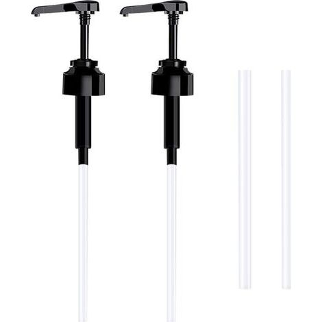 Set di 2 flaconi vuoti con dosatore da 5 litri (neri), flaconi di plastica riutilizzabili da 38 cm per liquidi da bagno e condimenti. (1/5)