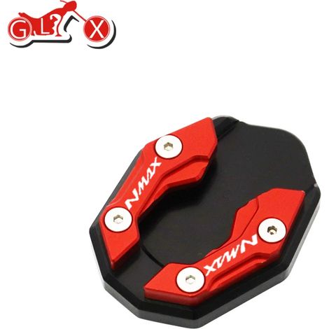 (Rouge) Accessoires moto compatibles avec YAMAHA NMAX155 NMAX125 N-MAX NMAX 155 125 : extension de béquille latérale, plaque de béquille, maxpower (1/4)