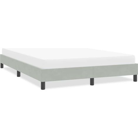 Bettgestell ohne Matratze Hellgrau 160x220 cm Samt