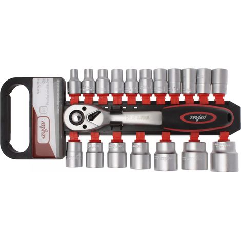 MJW Jeu de douilles 6 pans 1/2"" avec cliquet