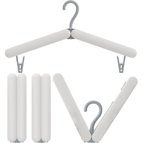 Foldable travel hanger with clips, set of 4, the laundry drying rack can be used as a foldable travel hanger. Sturdy, lightweight travel hanger with clips (1/5)