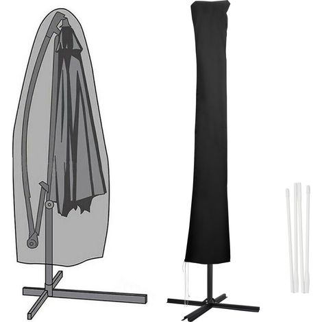 SWANEW Housse de Protection - Imperméable Anti-UV - pour Parasol 1-3M - 190cm - Noir (1/5)