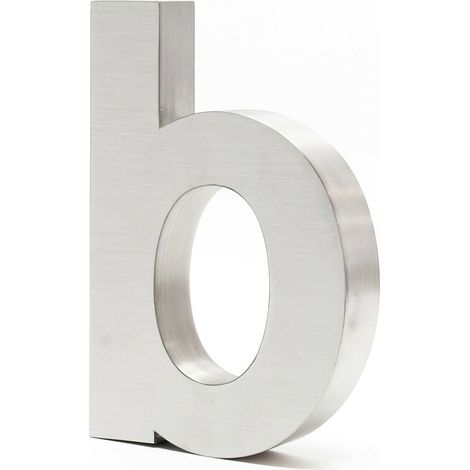 Plaque numéro de maison "b" acier fin 20 cm arial 3D matériel de montage